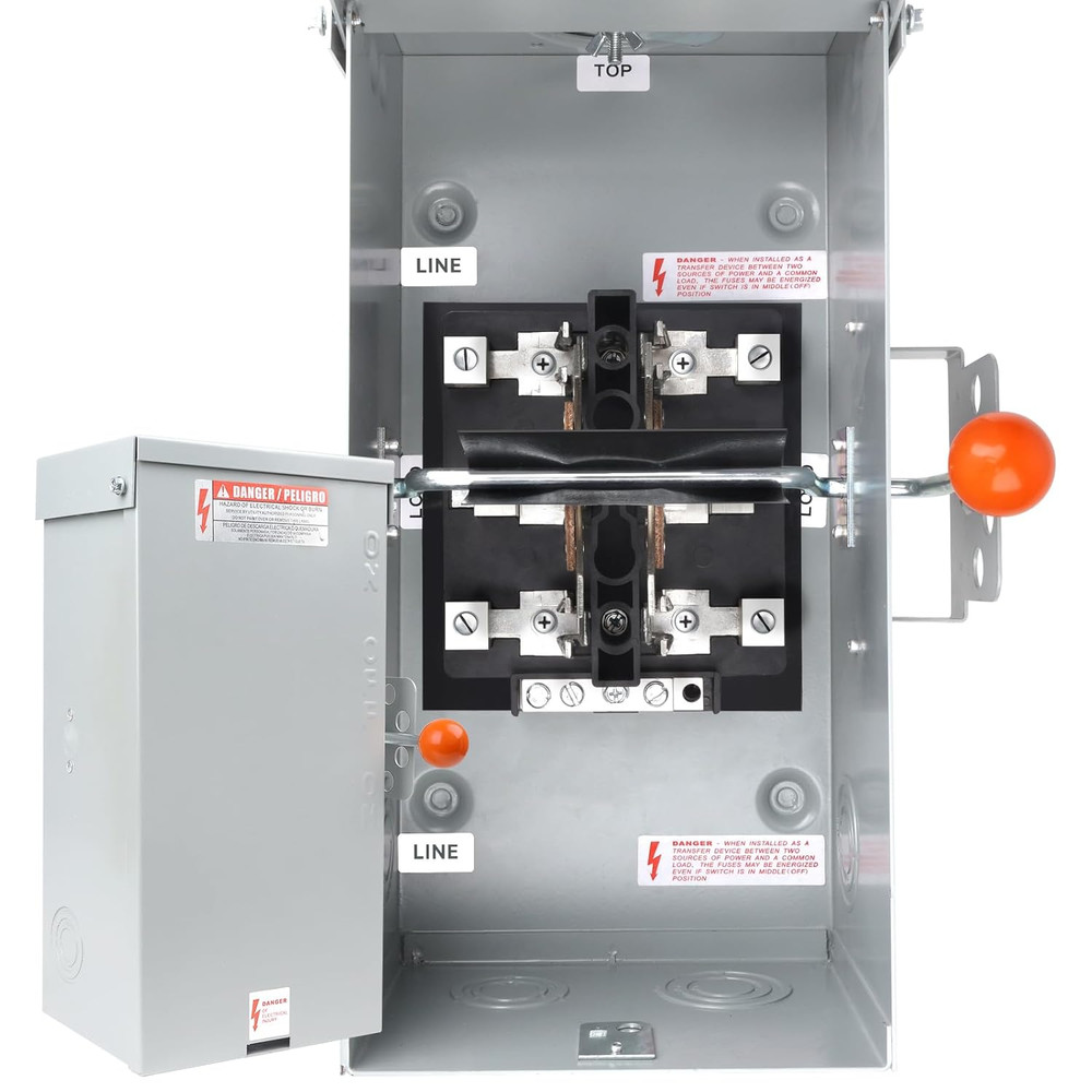 100A Generator Transfer Switch, 24000W Heavy Duty Double Throw Safety Switch, 12