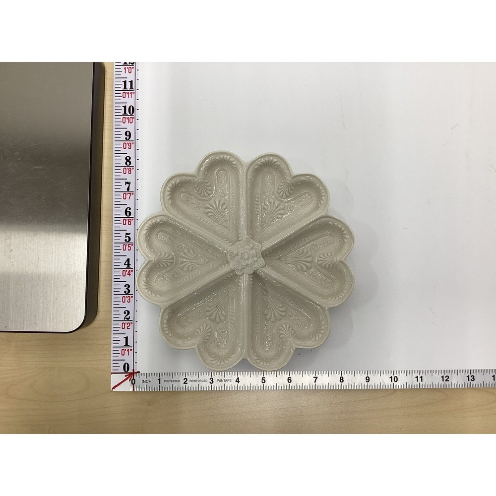 Ceramic Deviled Egg Platter 12 Slot Cream