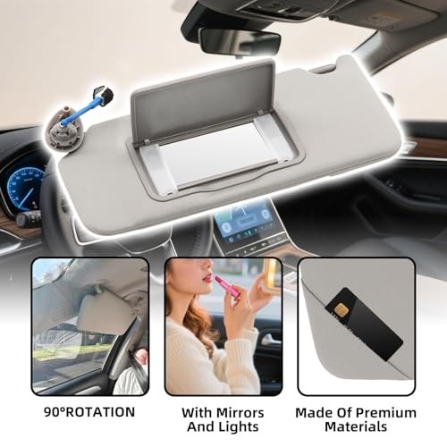 Sun Visor Compatible with Accord 2008-2012 2013 2014 2015 Left Driver Side Grey