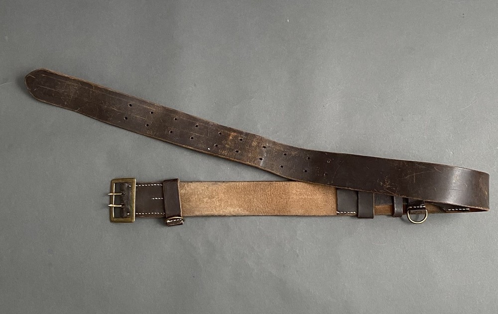 WWII Military US Army And Air Corps Sam Browne Dk Brown Leather Belt