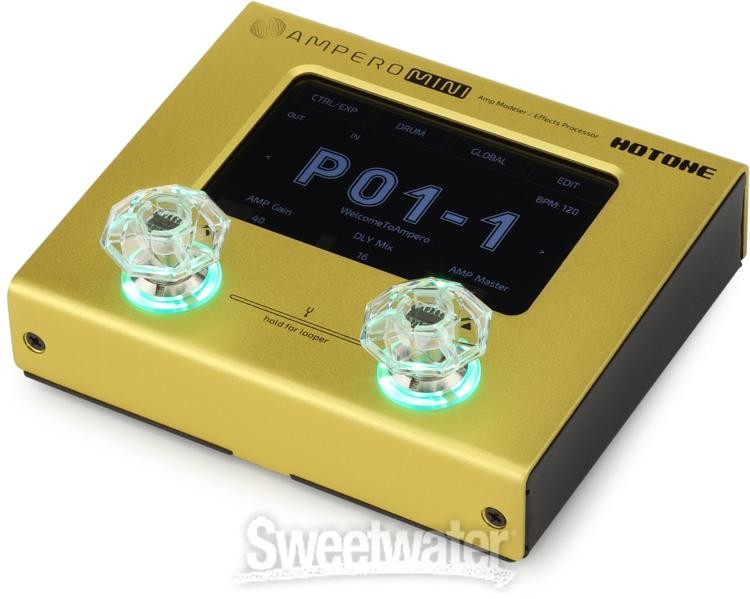 Hotone Ampero Mini Amp Modeler and Effects Processor - Mustard