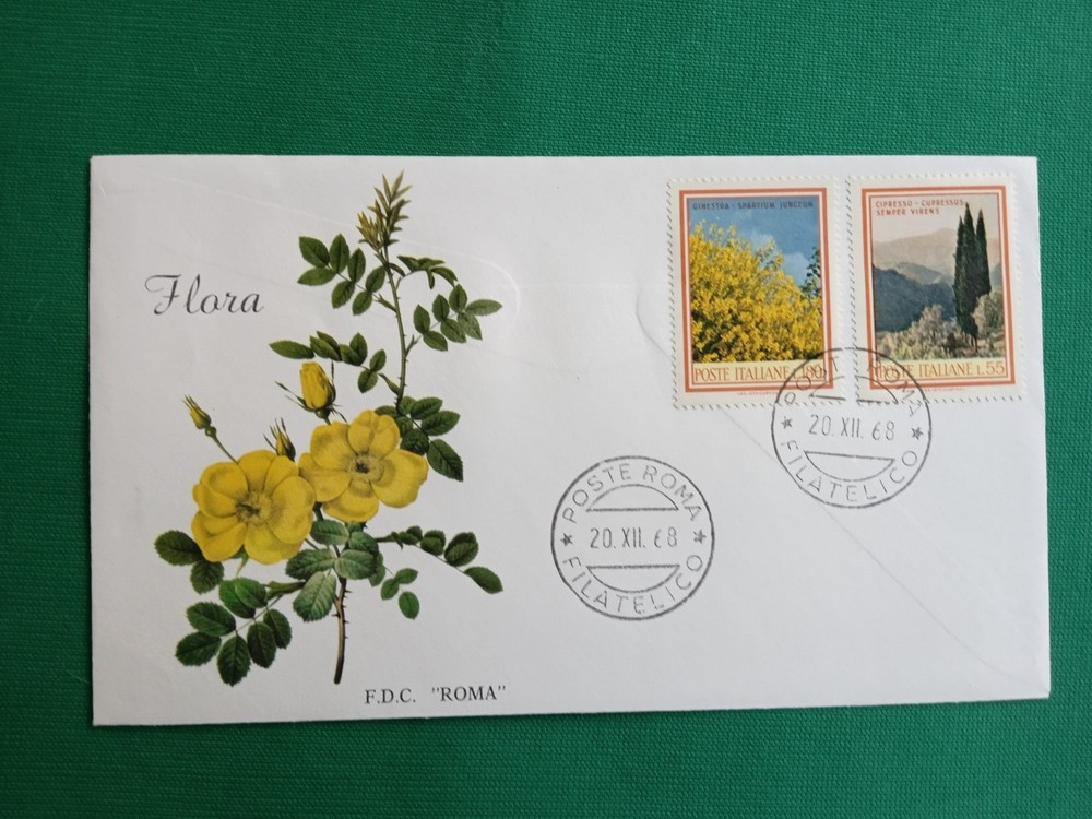 REPUBLIC - FDC - 1968 - FLORAL - ROME