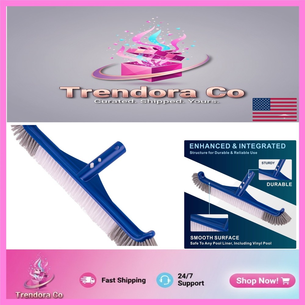 17.5'' Rectangular Pool Brush - Ultimate Debris Cleaner for Pool Walls & Tiles