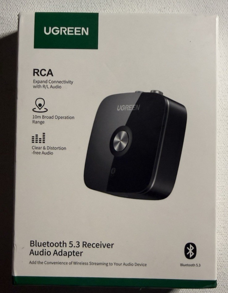 Bluetooth Audio Receiver With 3.5mm & 2 RCA Adapter (Black) (CM123)