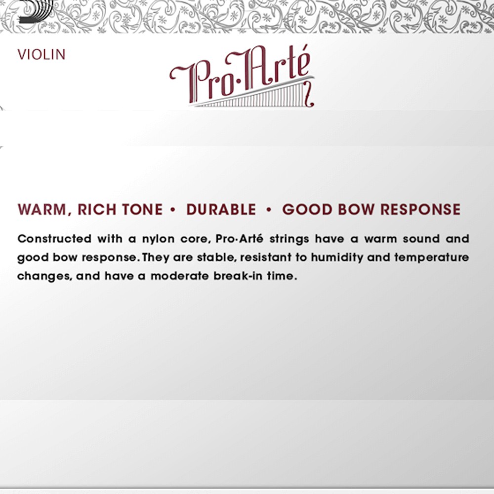 D'Addario Pro-Arte Violin String Set, 4/4 Scale, Medium Tension, Bulk 10-Pack