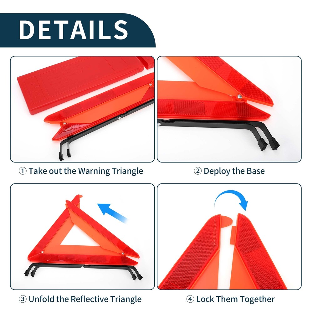 Car Safety Warning Triangle with Storage Case Triangle Warning Sign 1 Pc