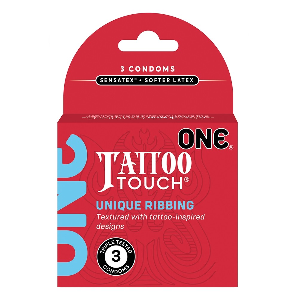 One Tattoo Touch Condoms - Premium Latex - 3 count