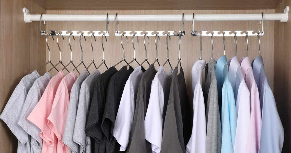 Magicool 8 Pack Metal Magic Cascading Hanger Space Saving Hangers Closet Orga...