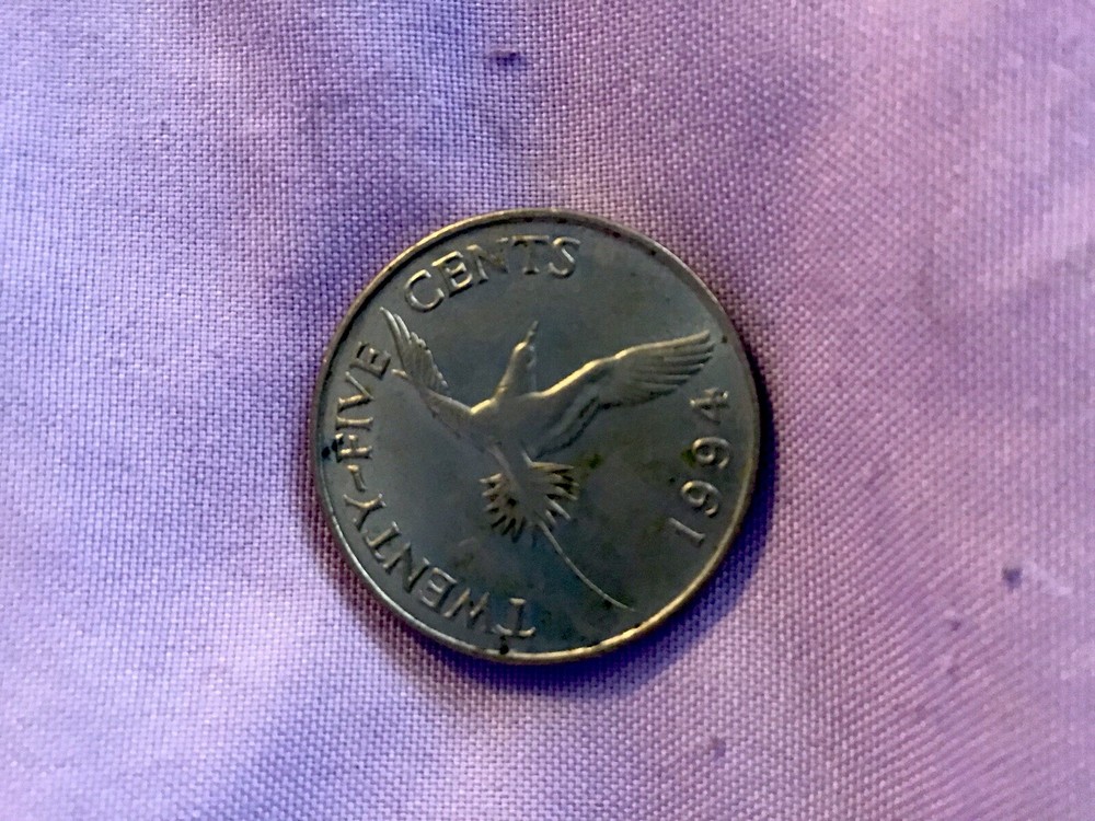 1994 Authentic Bermuda Elizabeth II 25 Cent Piece