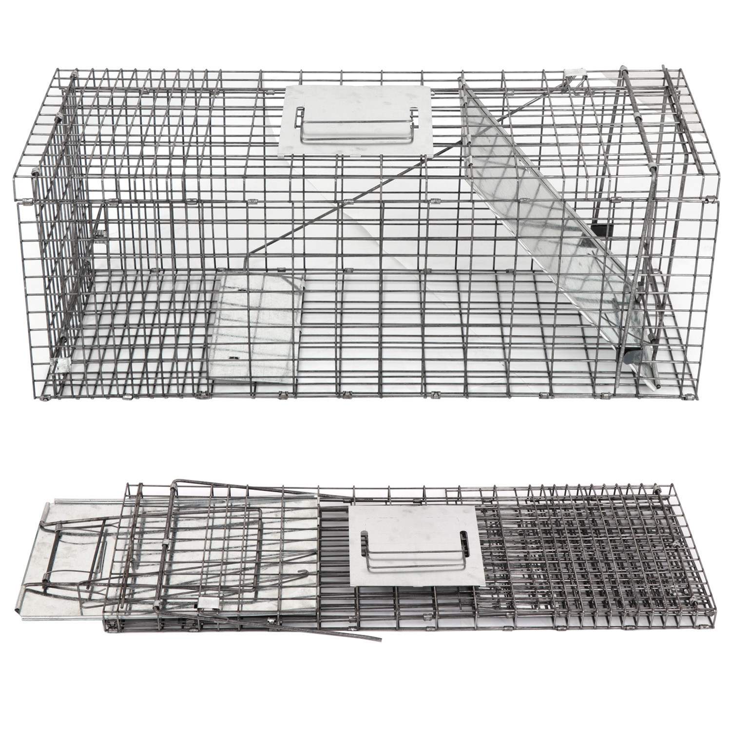 Live Animal Cage Trap 32" X 12.5" X 12" Humane Rodent Raccoon Cage w/Iron Door