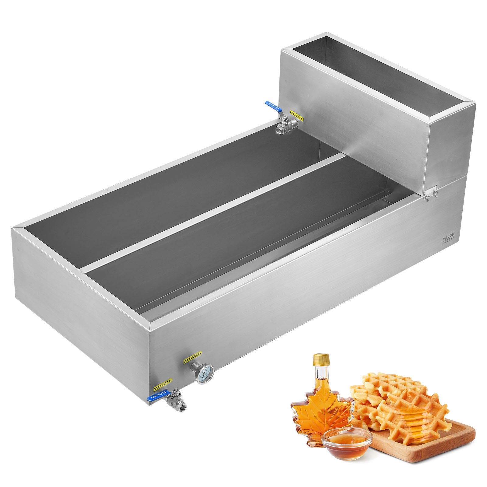 VEVOR 24x48x19 Maple Syrup Evaporator Pan Stainless with Valves and Thermometer