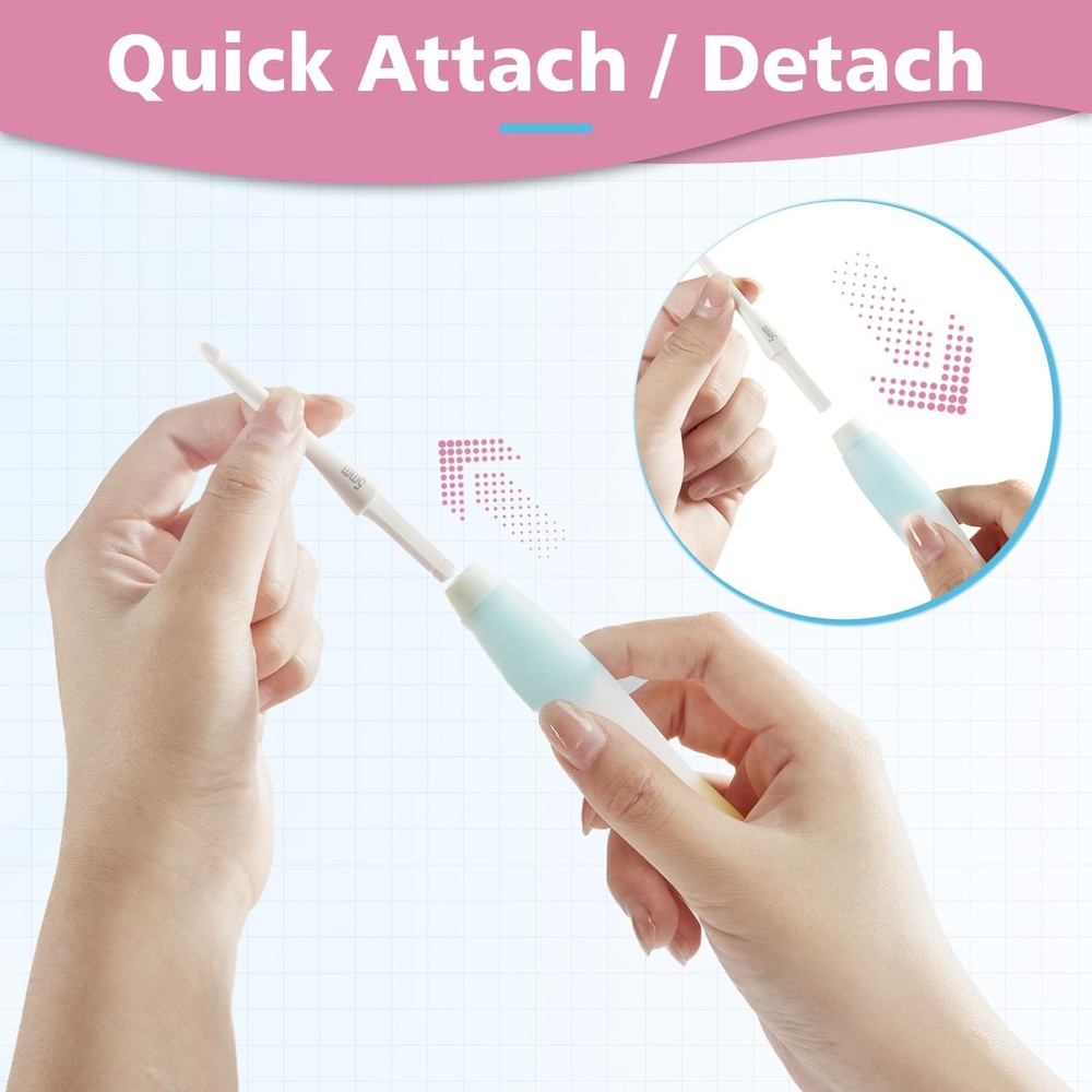 10-Size Interchangeable Crochet Hook Set – Ergonomic Jelly-Grip Handle, Extra...