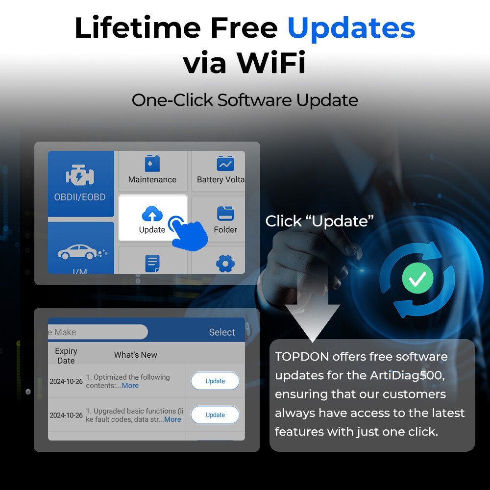TOPDON AD500 PRO+ Car Diagnostic Tool OBD2 Scanner SRS ABS ENGINE AT Code Reader