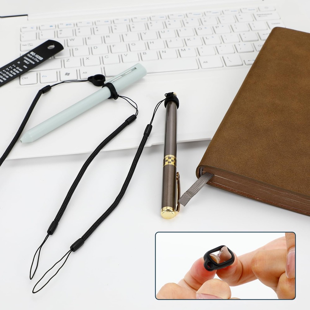 10pcs Elastic Lanyard Tether with Silicone Rings, Retractable Coil Strap...