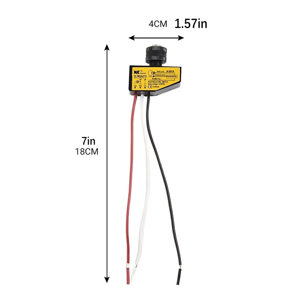 DC8V-50V Photocell Light Sensor Switch For Automatic Switching Lights Control
