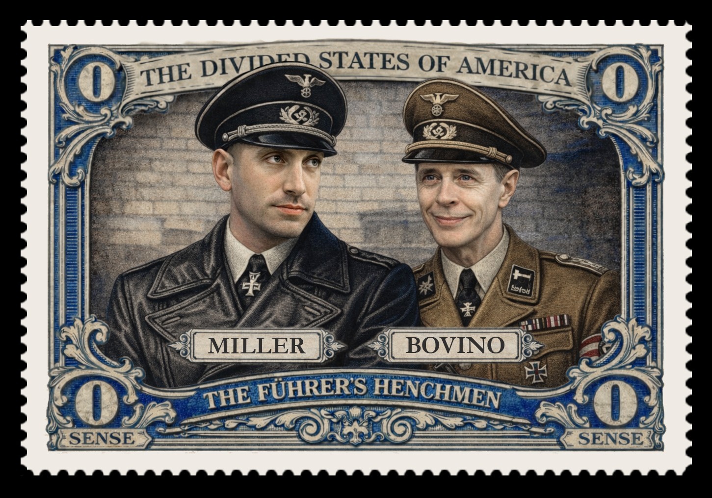 Trump - Bovino - Miller - The Henchmen (Artistamp, Faux Postage, Cinderella)