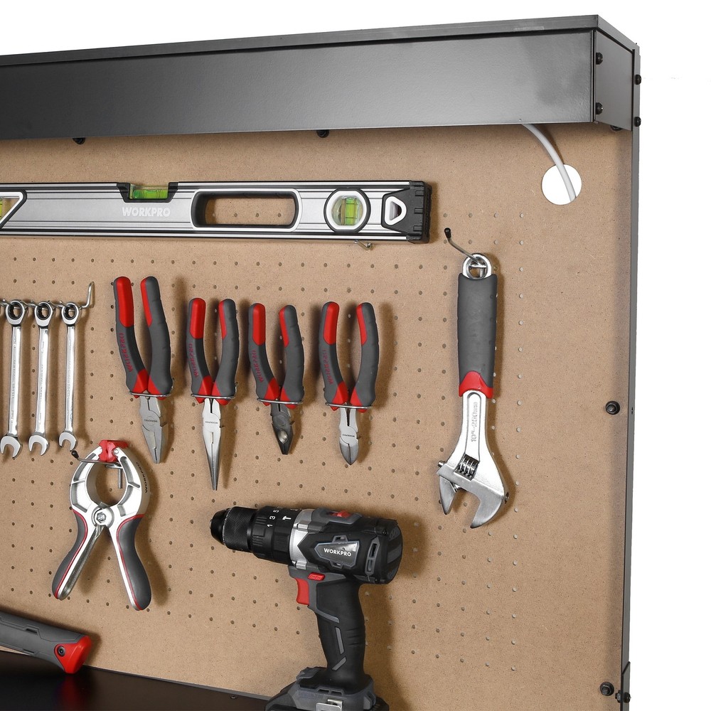 48 inch Workbench with Work Light Multi Purpose Basement Worktop Heavy duty