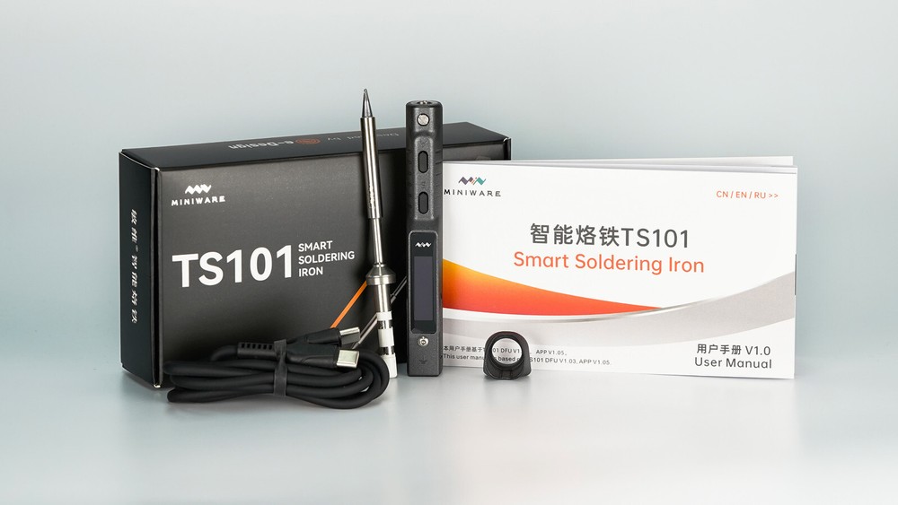 TS101 Miniware Portable Digital OLED Soldering Iron Kit PR-B2 Tip Interface