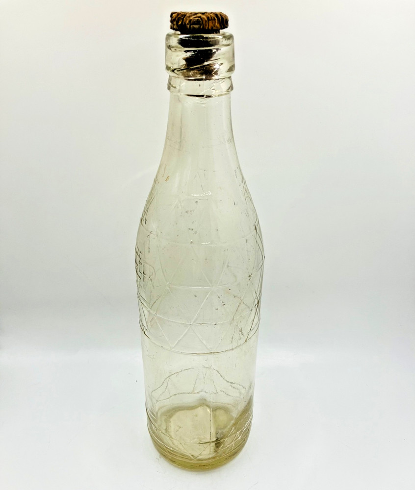 Antique Tizer Clear Bottle with Triangular Pattern in Excellent Condition - 1924