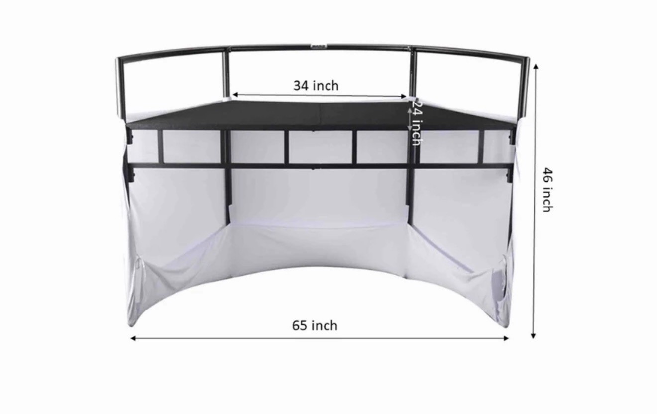 JMAZ JZ5010 Command Booth Event DJ Facade White & Black Scrims Built In Table