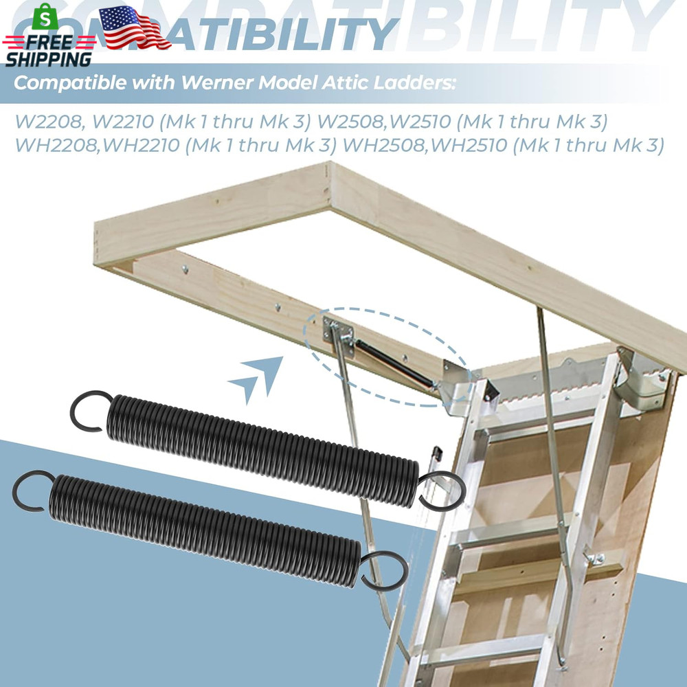 56-1 Ladder Spring Replacement Kit, Compatible with Werner Model Attic Ladders W