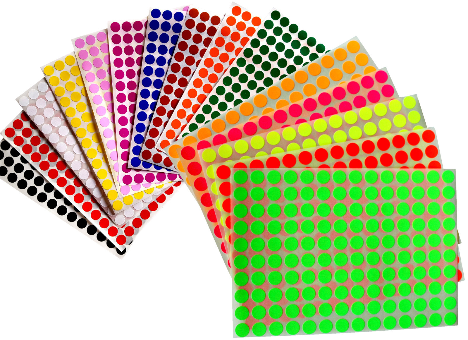 Color Coding Stickers 3/8" Rounded Labels Small Dots 0.375 Inch Circular 10mm