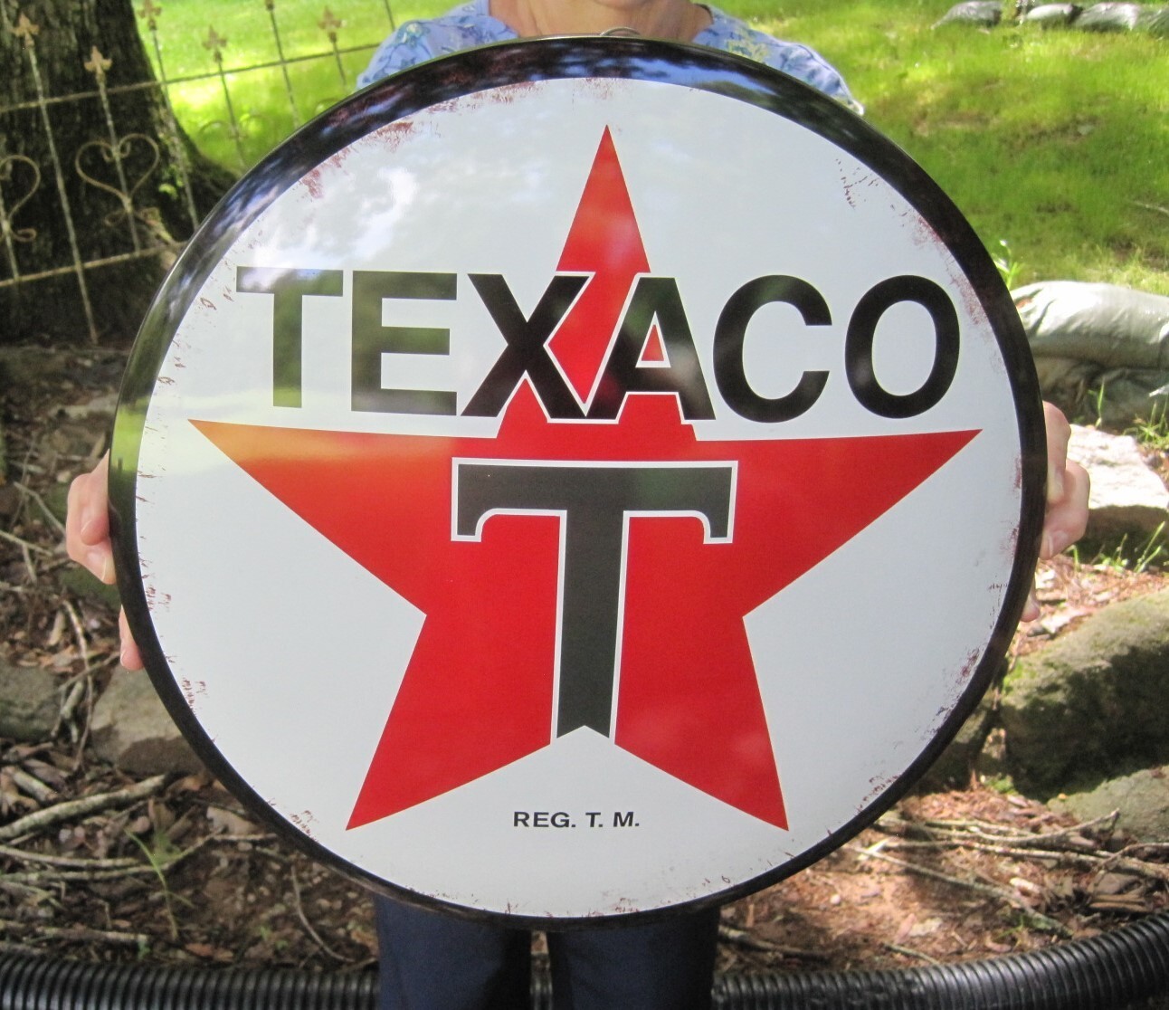TEXACO 16" Metal Button Dome Advertising Sign