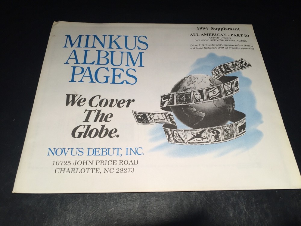New Minkus All American United States Stamp Album Supplement Pages- 1994 Part 3