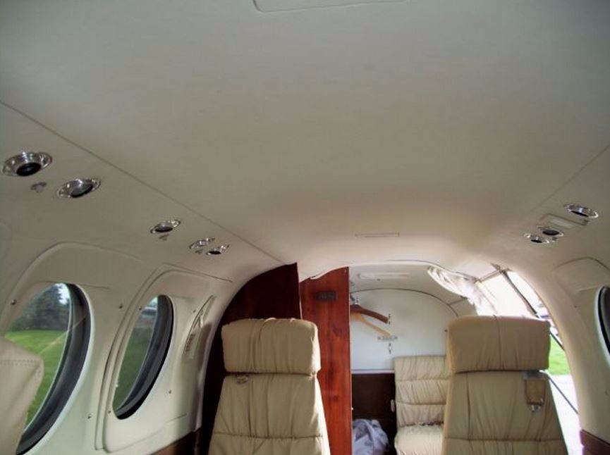 Beechcraft King Air 200 custom leather interior