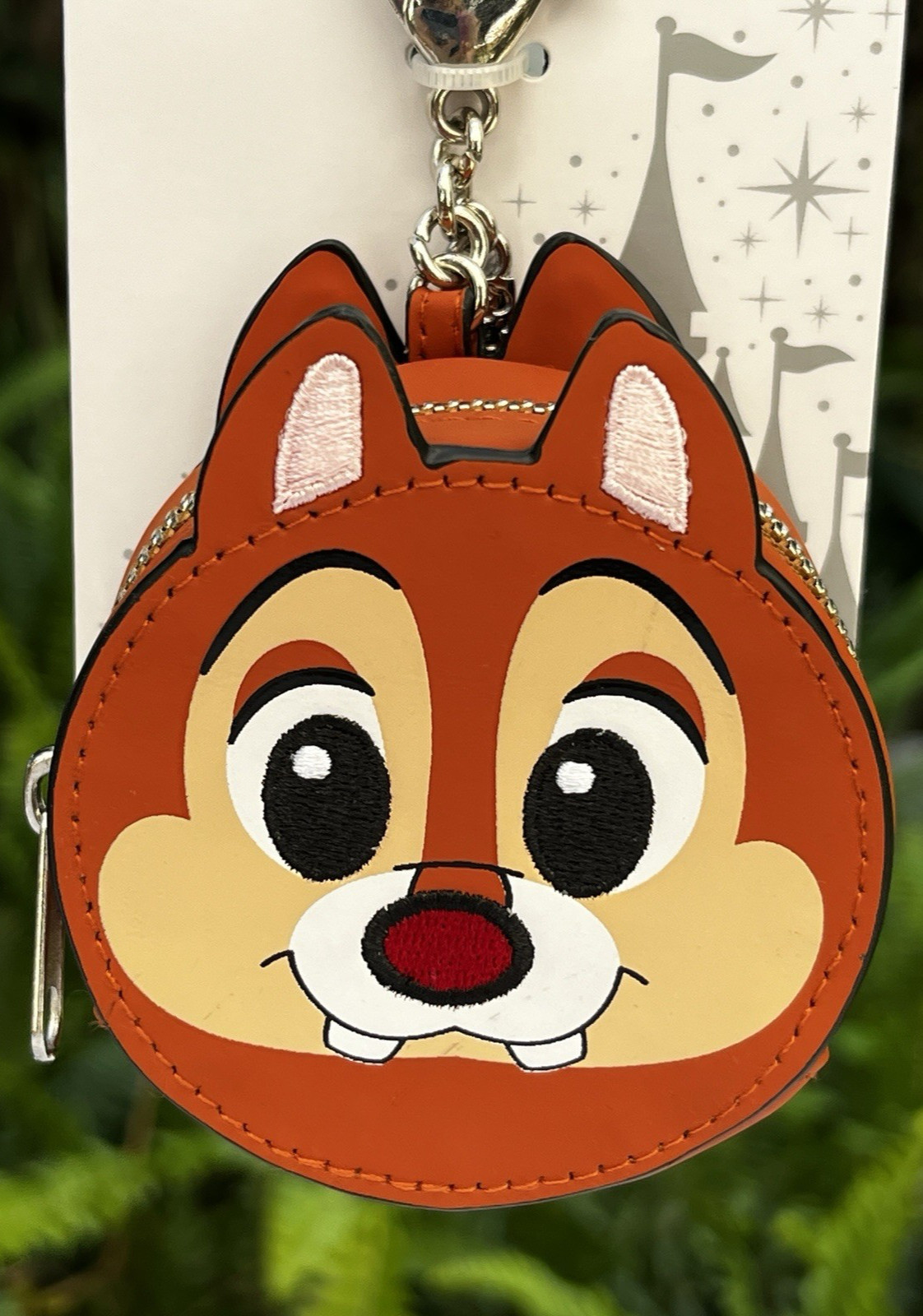 Disney Chip 'n Dale Two-Sided Zip Close Coin Purse/Bag Charm NEW