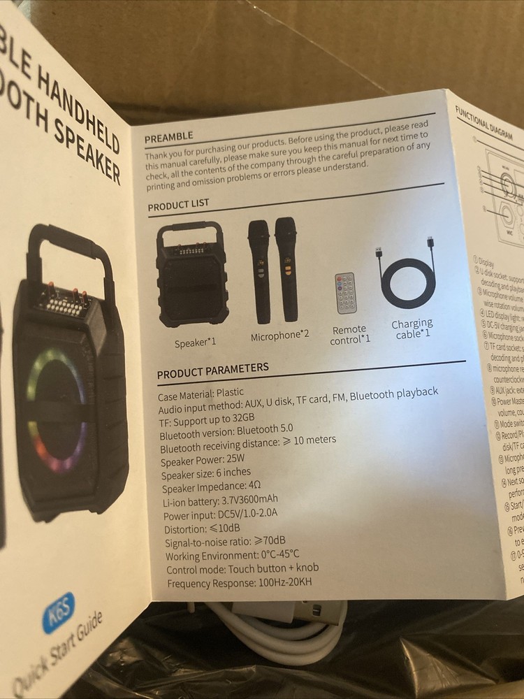 bluetooth speaker with 2 microphone wireless