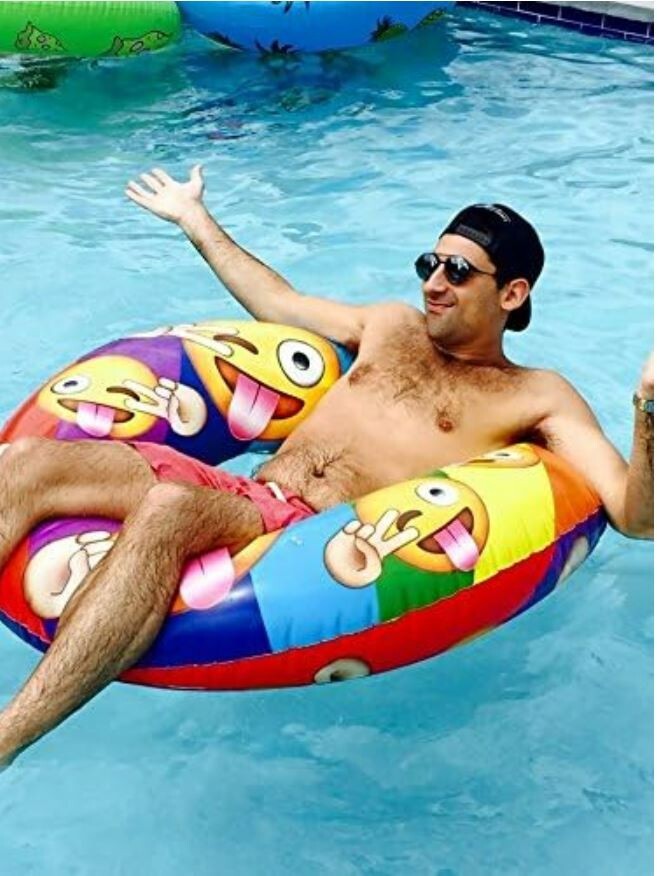 Flonuts Inflatable 48in Emoji Tube Float Multicolored