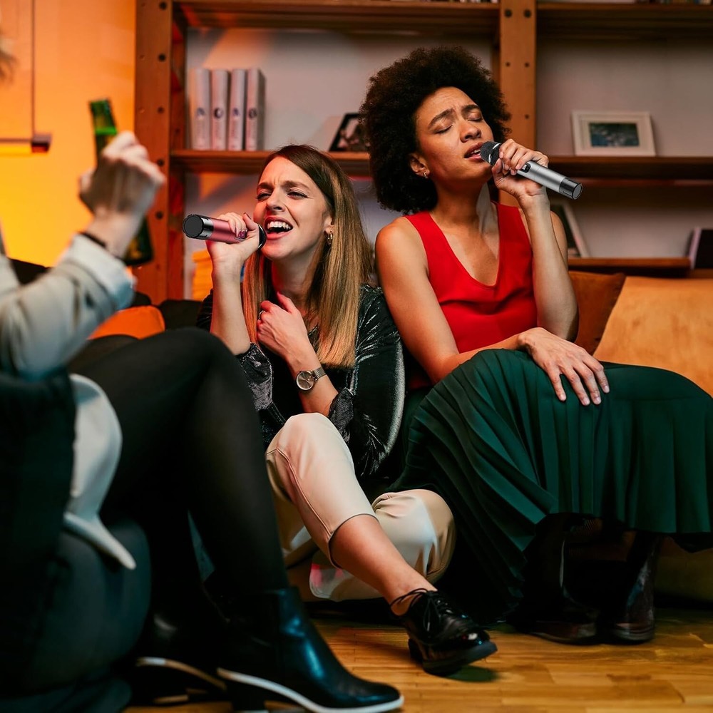 TONOR TW820 Wireless Microphone System - 2 Mics - 200ft Range - Red