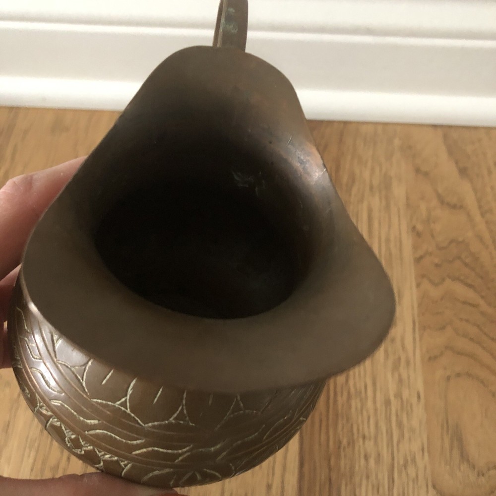 Turkish Copper Plated Etched Small Pitcher Creamer