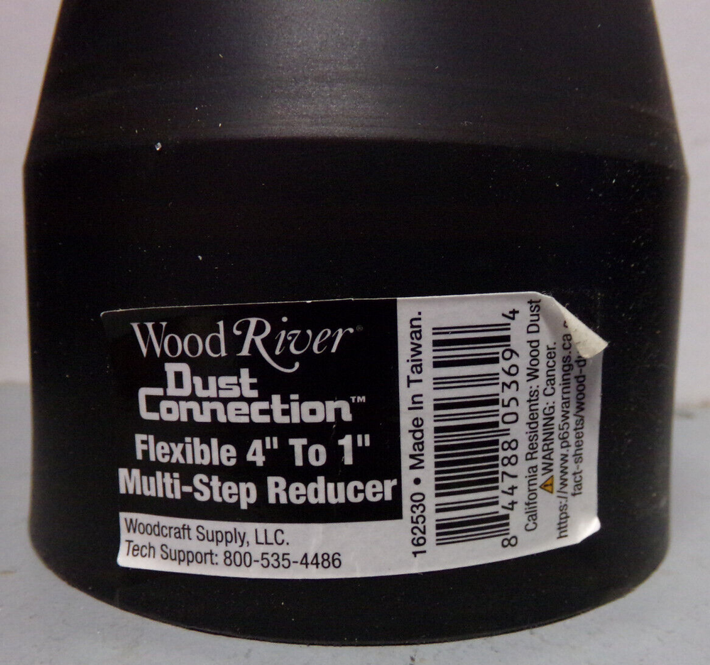 WoodRiver Flexible 4" to 1" Multi-Step Reducer Dust Collection Fitting