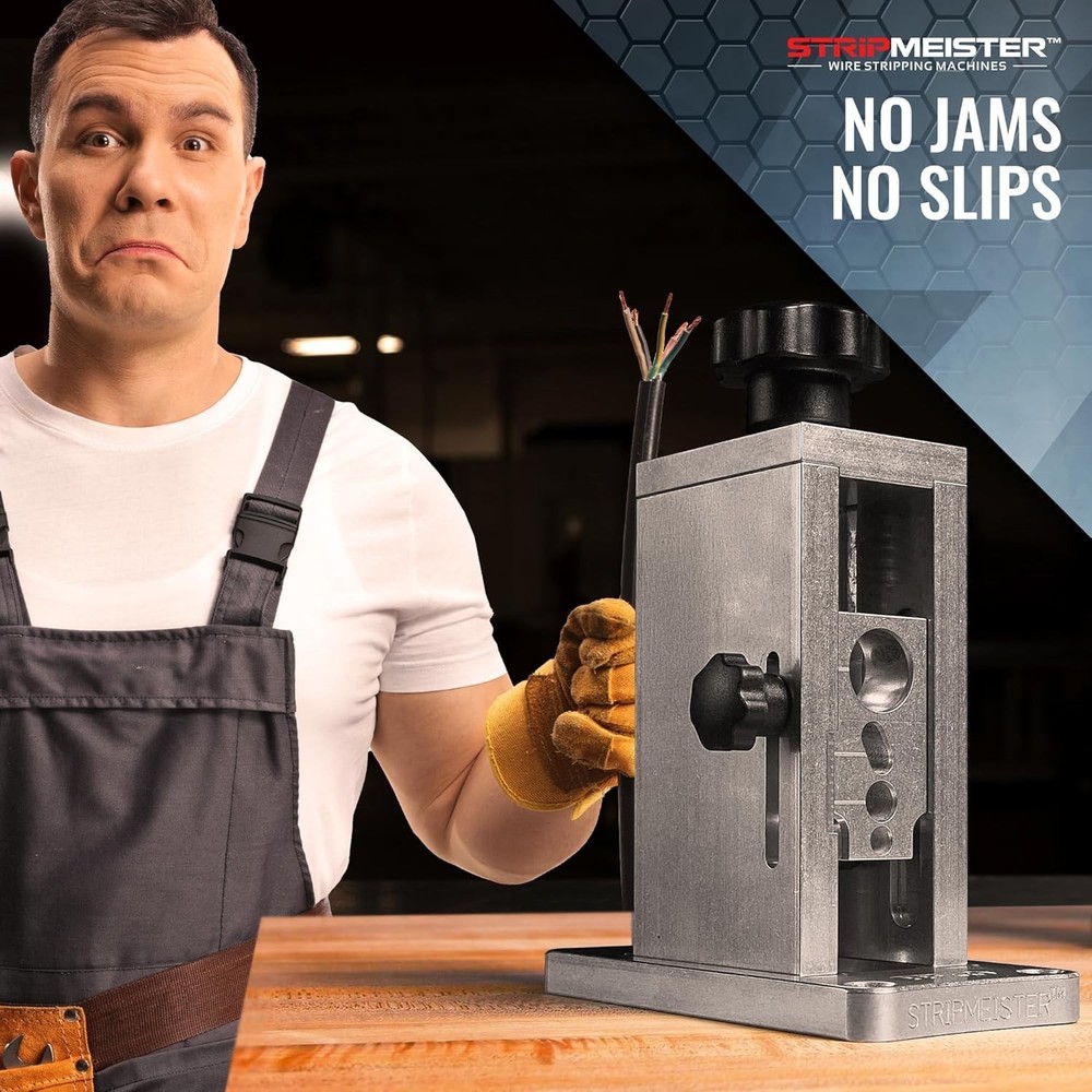 Drill-Powered Wire Stripper – Wire Sizes Up To Ø3/4", Jam-Free, Copper Wire, ...