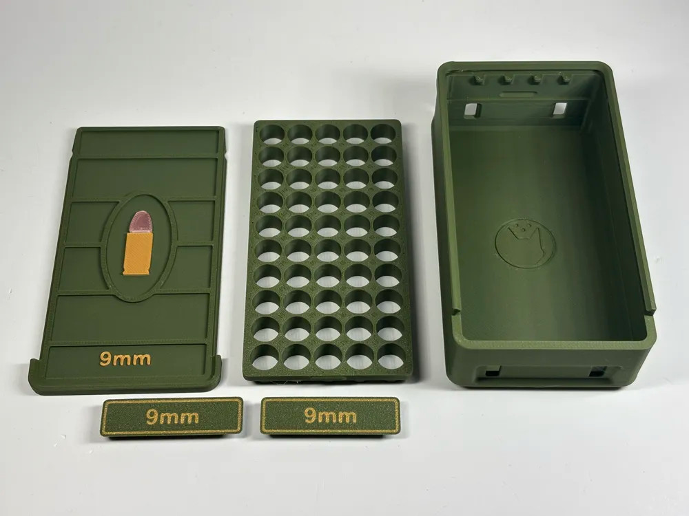 Stackable Ammo Storage Box 9mm Luger 50 Rounds