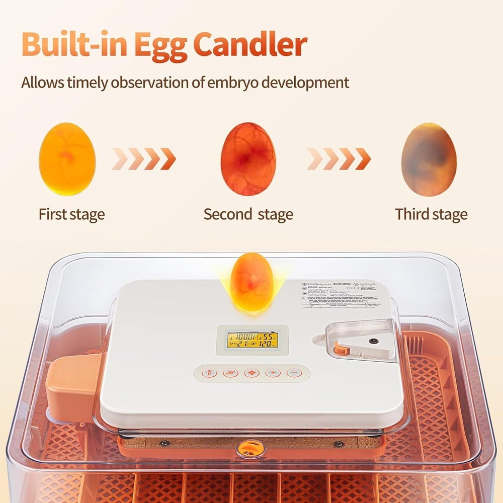 56 Egg Incubator with Auto-Turning, Hatching Temperature & Humidity Control