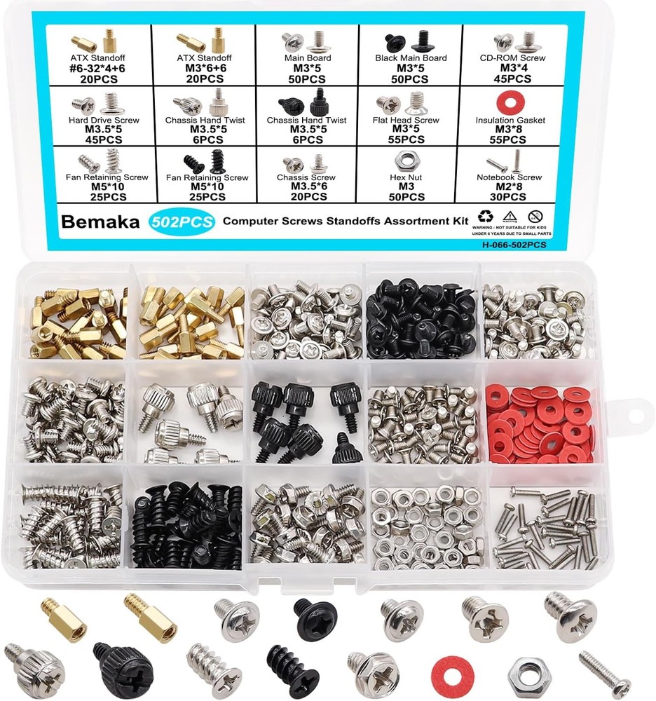 Computer Screws Assortment Kit for PC Repair
