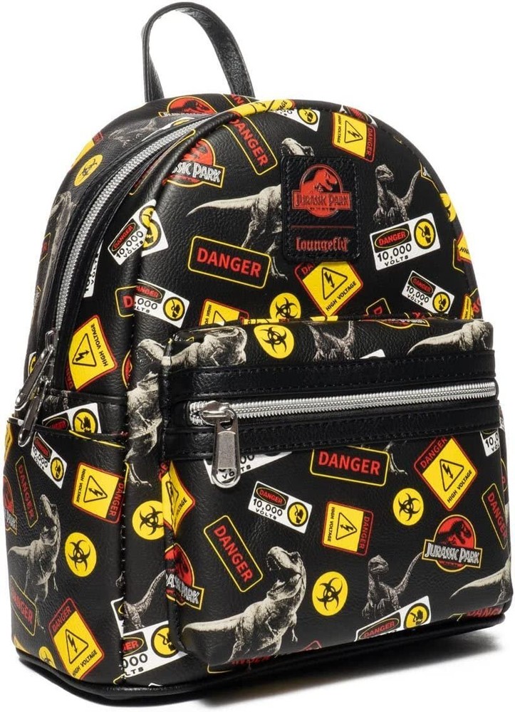 Loungefly Jurassic Park Warning Signs Mini-Backpack EE Exclusive 100% Authentic