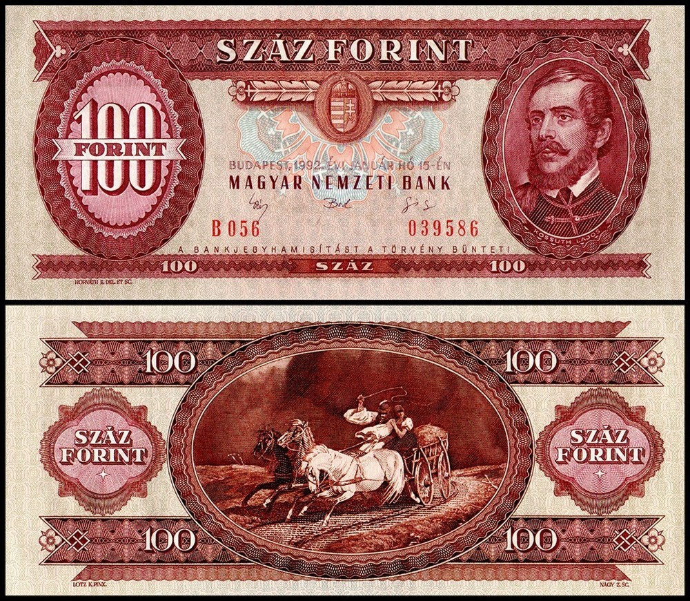 Hungary 100 Forint, 1992, P-174a, UNC
