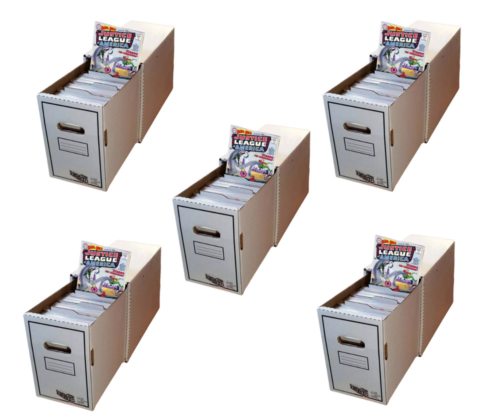 5 Comic House Short Box File Drawer for Comic Books Stackable Box with Dividers