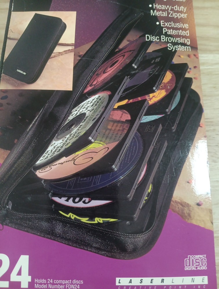 CD Storage Case Compact Disk Wallet Flip Disk New Holds 24 Heavy Duty