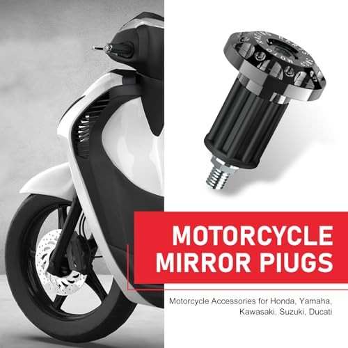 Motorcycle Bar End Plug, Metal Rustproof Handlebar Grip End Caps, 2 PCS Black