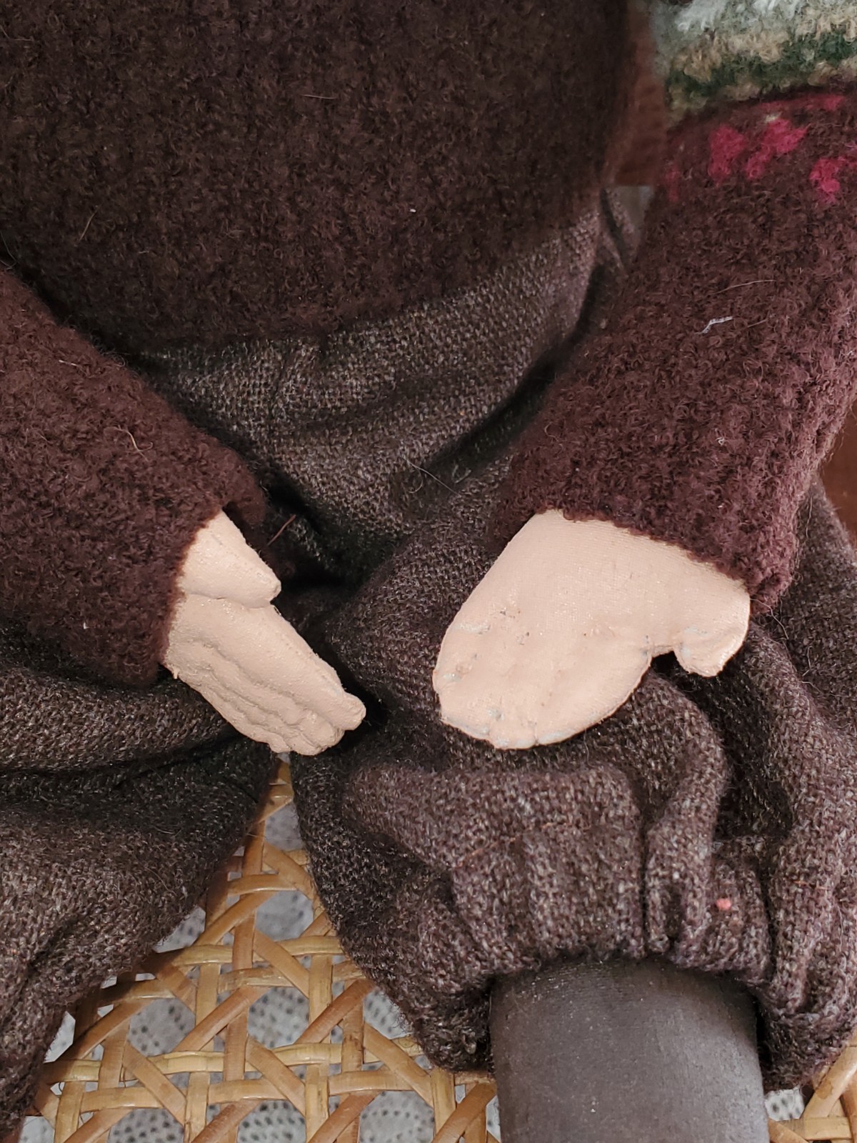 OOAK Folk Art Handmade 19” Paper Mache & cloth Twin dolls Sign Dorothy Shunke 09