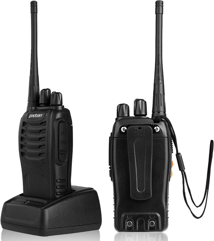 Rechargeable Long-Range Walkie Talkies - 2-Pack Note with Flashlight & Earpieces