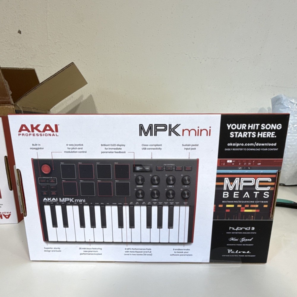 Akai MPK mini Keyboard Controller 25 Synth Keys USB Arpeggiator OLED Display