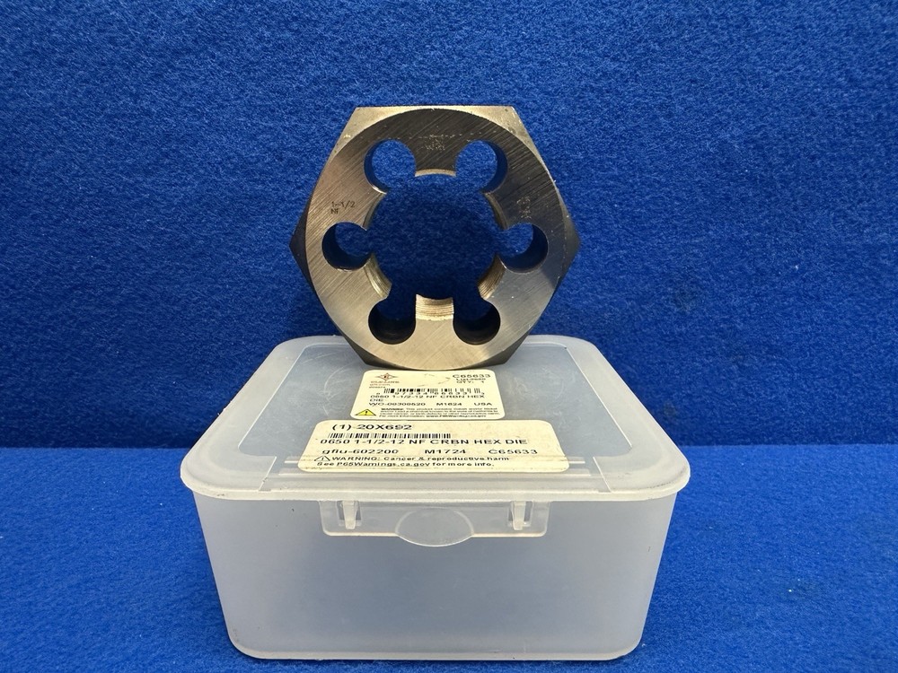 CLEVELAND C65633 Hex Threading Die,1-1/2"-12 THREAD SIZE