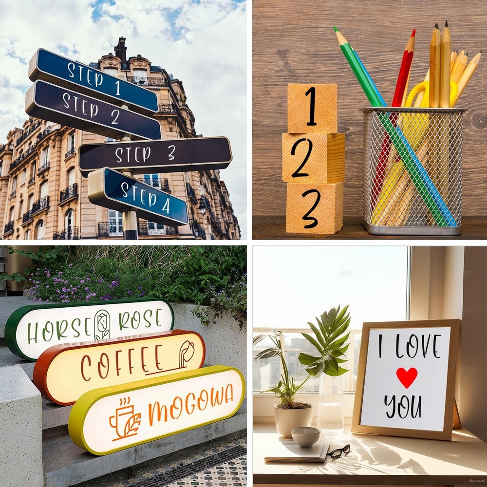 2 Inch Alphabet Stencils - 42pcs Reusable Interlocking Plastic Letters, Numbe...