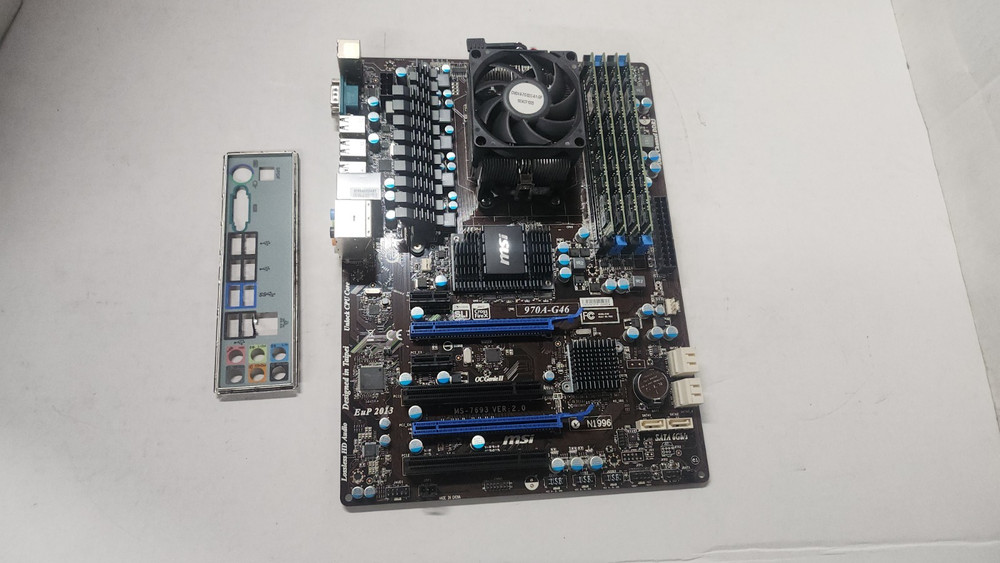MSI 970A-G46 motherboard, CPU & memory combo